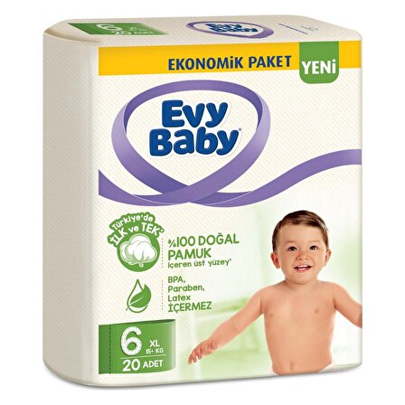 Evy Baby 6 Numara X Large 20'li Bel Bantlı Bez