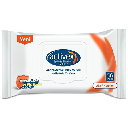 Activex Antibakteriyel Islak Havlu Aktif Kapaklı 50'li