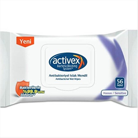 Activex Sensitive Antibakteriyel 50 Yaprak 1 Paket Islak Mendil