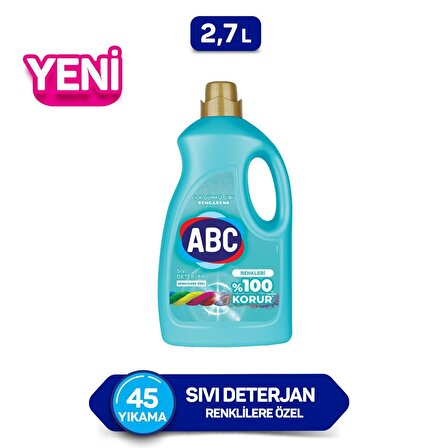 ABC Renkliler İçin Sıvı Deterjan 2.7 lt 45 Yıkama 