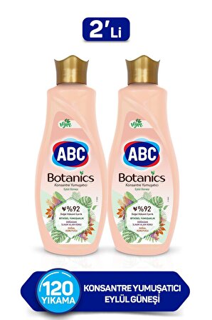 ABC Botanics Organik Eylül Güneşi Beyazlar ve Renkliler İçin Konsantre Yumuşatıcı 2 x 1440 ml 120 Yıkama