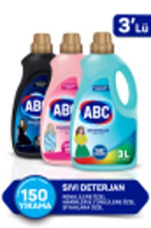 ABC Active Renkliler - Siyahlar İçin Sıvı Deterjan 3x3 lt 60 Yıkama 