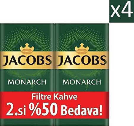 Jacobs Monarch Sert İçim Öğütülmüş Filtre Kahve 4 x 500 gr
