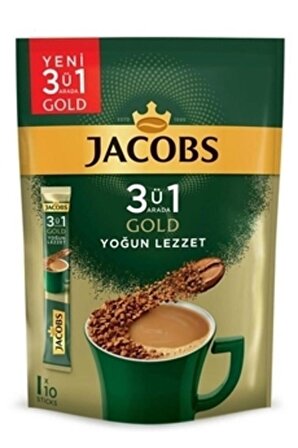 Jacobs Gold Yoğun Lezzet 3'ü 1 Arada 18 gr 10'lu Hazır Kahve