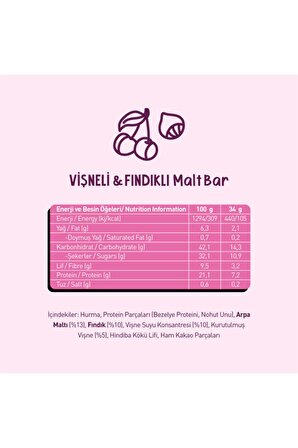 Malty Vişneli & Fındıklı ve Maltlı Meyve Barı 12li Kutu