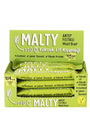 Malty Antep Fıstıklı ve Maltlı Meyve Barı 12'li Kutu