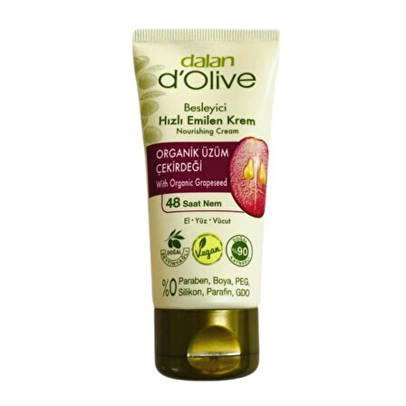 Dalan d'Olive Üzüm Çekirdeği özlü Besleyici Hızlı Emilen Tüp Krem 250 ml