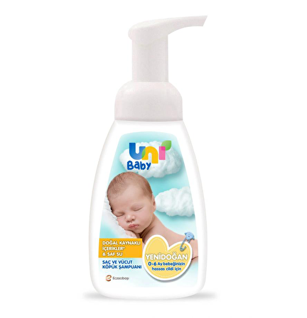 Uni Baby Göz Yakmayan Yenidoğan Uyumlu Saç ve Vücut Şampuanı 200 ml