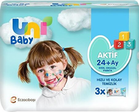 Uni Baby Aktif Alkolsüz 4 x 52 Yaprak 4 Paket Islak Mendil