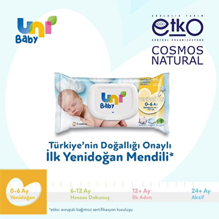 Uni Baby Yenidoğan Alkolsüz-Parfümsüz 14 x 40 Yaprak 14 Paket Islak Mendil