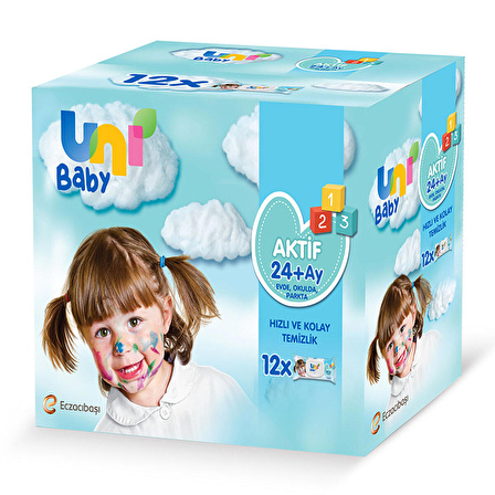 Uni Baby Aktif Islak Mendil 12x52 Adet