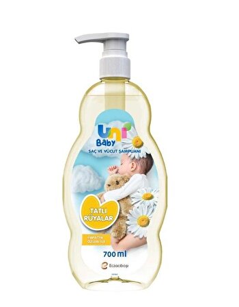 Uni Baby Tatlı Rüyalar Göz Yakmayan Papatya Özlü Yenidoğan Uyumlu Saç ve Vücut Şampuanı 700 ml