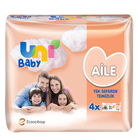 Uni Baby Islak Havlu Aile 4x52 Adet