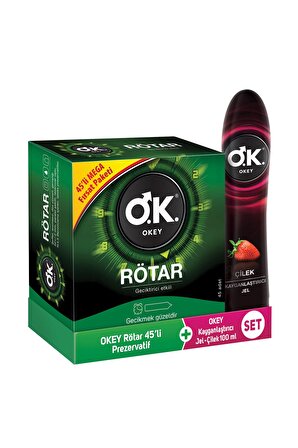 Rötar 45'li Prezervatif & Çilek Kayganlaştırıcı Jel 100 Ml