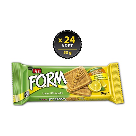 Eti Form Limon Lifli Kepekli Bisküvi 50 g x 24 Adet