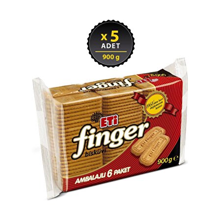 Eti Finger Bisküvi 6'lı 900 g x 5 Adet