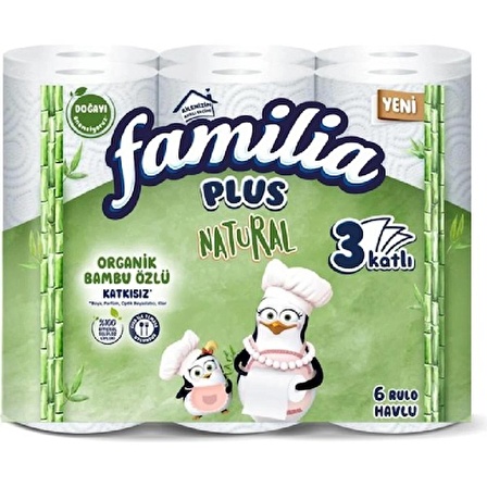 Familia Havlu Natural Plus (6 Rulo)