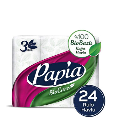 Papia BioCare 3 Katlı Kağıt Havlu 24 Rulo