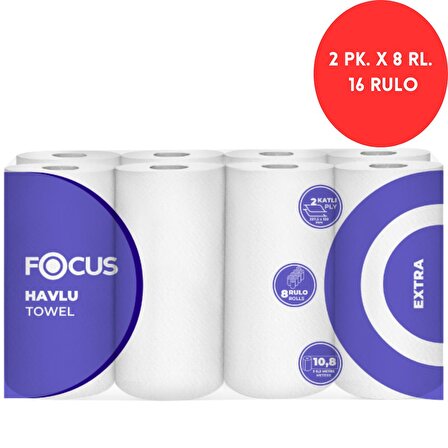 Focus Extra Kağıt Havlu Çift Katlı 8'li x 2 Paket (50000549)