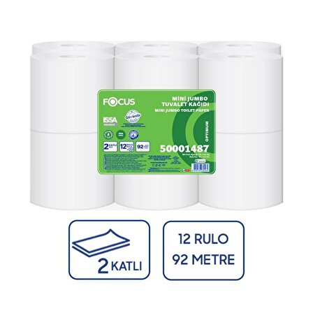 Focus Optimum Mini Jumbo Tuvalet Kağıdı 12 Adet X 92 Metre (50001487)