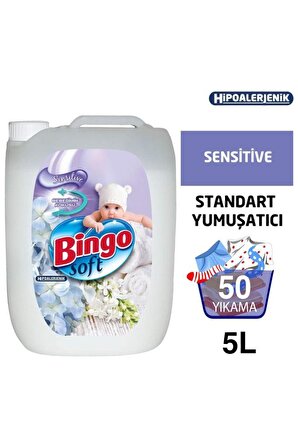 Bingo Soft Sensitive Anti-Alerjik Bebeğimin Kokusu Beyazlar ve Renkliler İçin Yumuşatıcı 5000 ml 50 Yıkama