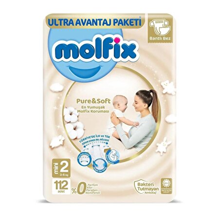 Molfix Ultra Avantaj Paketi Mini 2 Numara Bebek Bezi 112 Adet 3-6 kg