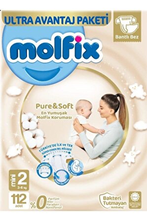 Molfix Pure &Soft Bebek Bezi Mini 2 No 112’Li