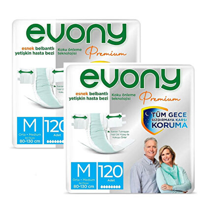 Evony  Premium Hasta Bezi Belbantlı Medium 30 lu 2 Adet