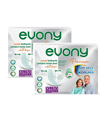 Evony  Premium Hasta Bezi Belbantlı XL 30 lu 2 Adet