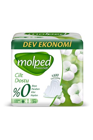 Molped Pure Soft Normal 24 Adet Organik Ekonomik Paket Hijyenik Ped