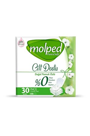 Molped Pure & Soft İnce 30 Adet Organik Günlük Ped