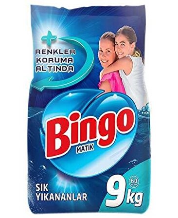 Bingo Matik Parfümlü Beyazlar ve Renkliler İçin Toz Çamaşır Deterjanı 9 kg 60 Yıkama