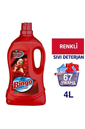 Bingo Renkliler İçin Sıvı Deterjan 4 lt 67 Yıkama 