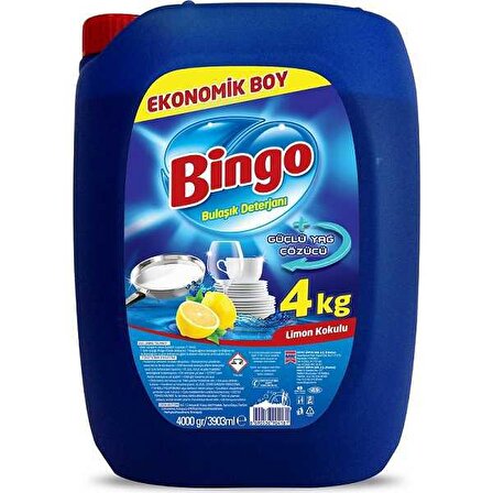 Bingo Limonlu Sıvı Elde Yıkama Deterjanı 4 lt 