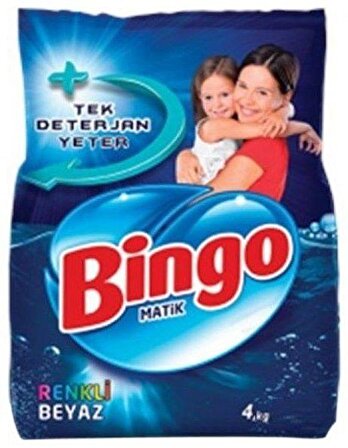 Bingo Matik Renkli ve Beyazlar İçin Toz Çamaşır Deterjanı 4 kg  26 Yıkama