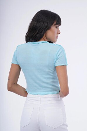 Gabria Ön Dikiş Detaylı Mini T-shirt