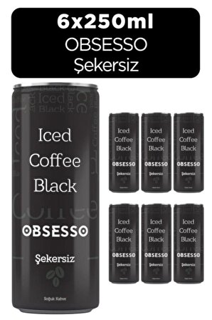Obsesso Iced Coffe Black (şekersiz) 250 ml - 6 Adet