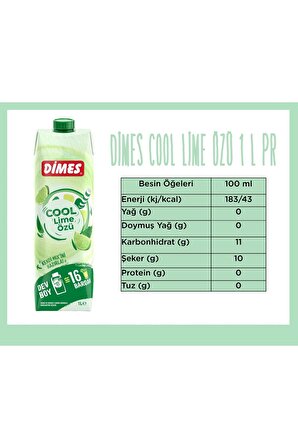 Dimes Cool Lime Özü 1 lt 12'li