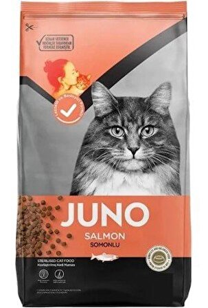 JUNO Somonlu ve Pirinçli Kısırlaştırılmış Kedi Maması 0.5kg