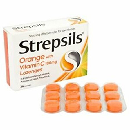 Strepsils C Vitaminli Portakal Aromalı Past-il