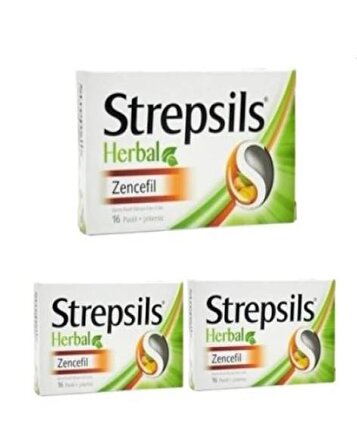 Strepsils Herbal Zencefil Pastil 16 Adet 3'lü