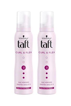 Taft Curl&Flex Saç Köpüğü 3 Numara Uzun Süre Kalıcı Bukleler 150 Ml 2 Adet