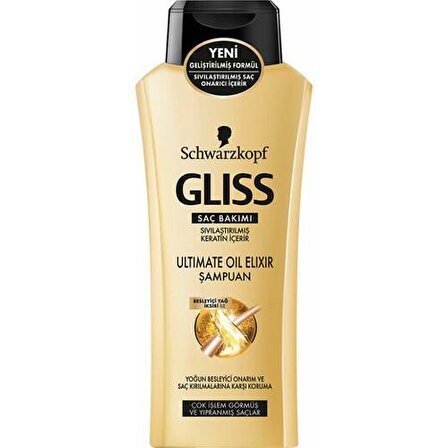 Gliss Ultimate Oil Elixir İşlem Görmüş Saçlar İçin Kırılma Karşıtı Amino Asit ve Argan Yağlı Şampuan 400 ml