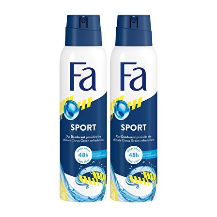Fa Sport Pudrasız Leke Yapmayan Erkek Sprey Deodorant 150 ml x 2