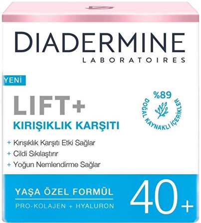 Diadermine Lift+ DC Kırışıklık Karşıtı Kolajen 40 Yaş + Gündüz Yüz ve Boyun Kremi 50 ml 