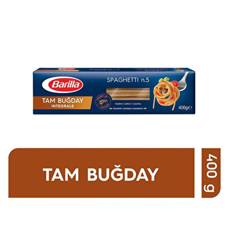Barilla Tam Buğday Spagetti (Integrale Spaghetti) Makarna No.5 400 G