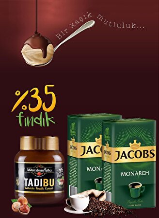 Jacobs Monarch Filtre Kahve 2 x 500 gr + Tadıbu Kakaolu Fındık Ezmesi 330 gr