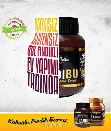 Tadıbu BİTTER Kakaolu Fındık Ezmesi 330 GR x 9 Adet