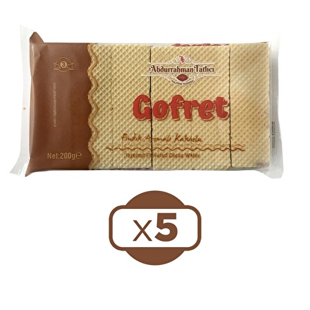 Abdurrahman Tatlıcı Gofret Kakaolu 200 gr 5 li