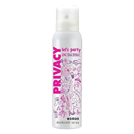 Prıvacy Lets Party Pudrasız Leke Yapmayan Kadın Sprey Deodorant 150 ml